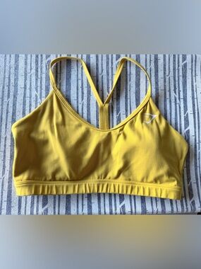 Gymshark Yellow Strappy Light‑Support Sports Bra
